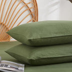 100% French Linen Pillowcase Set of 2, Breathable Envelope Closure Soft Linen Pillow Cover,Soft Luxury Hotel & Home Use, Gift by TSEAPENI