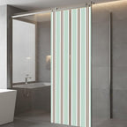 Window Privacy Film Frosted, Light Green Brown Striped Static Cling Door Window Covering, Modern Farmhouse Vertical Stripes UV Blocking Windows Film for Office, Hotel, Bedroom, 29.5 x 78.7 Inches - Image 5