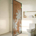 Burnt Orange Palm Trees Window Privacy Film Rainbow Static Cling Stain Glass Window Film for Glass Door, Heat Blocking Sunroof Decal Sticker for Car 29.5"x78.7" Farmhouse Tropical Summer Beach by AMZRicher