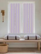 Window Privacy Film Frosted, Purple Brown Striped Reusable Static Cling Window Tints, Modern Farmhouse Vertical Stripes Heat Control Windows Films for Offices, Balcony, 29.5 x 118 Inches - Image 5