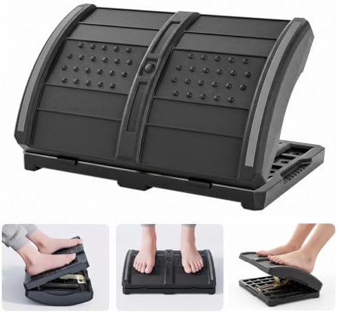 Ergonomic Foot Rest Under Desk, Foldable & Portable 7-Level Foot Stool, Dual-Side Massage Surface, Under Desk Footrest for Office, Home, Car by JforSJizT