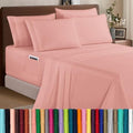Elegant Comfort 1500 Premium Quality 6-Piece Bed Sheet Set - 18-24 Inch Extra Deep Pocket, Smart Storage Pockets, Wrinkle Free Ultra Soft 6PC Extra Deep Pocket Sheets, Full, Dusty Rose by ELEGANTCOMFORT