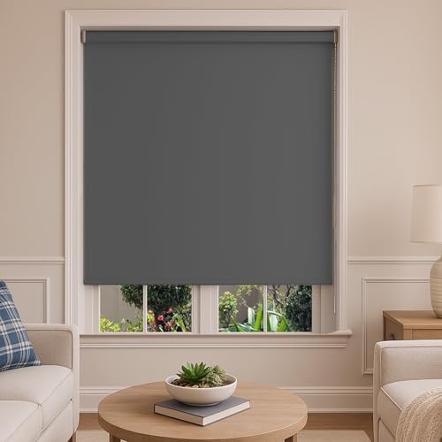 NUTRO CHILL Blackout Roller Shades for Window 38" W x 68" L Charcoal Gray - Image 2