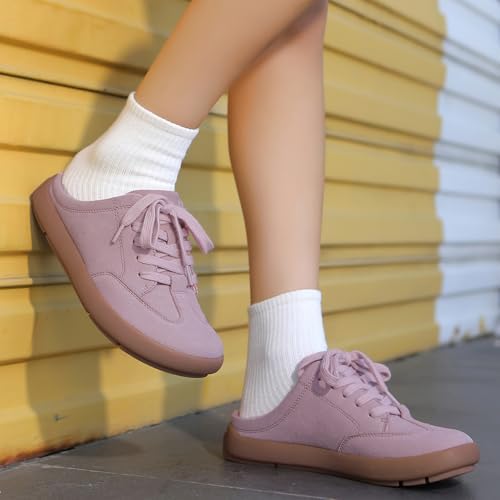UBFEN Womens 100% Genuine Suede Mules Arch Support Indoor Outdoor Slippers - Image 5