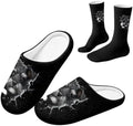 Jeiento Winter Fuzzy Slipper and Crew Socks Warm Winter Shoes Lightweight Soft Cushion House Slipper Bedroom Shoes by Jeiento