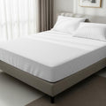 Pizuna Pure 100% Cotton Queen Fitted Sheet 600 Thread Count White by Pizuna