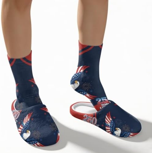 House Slippers for Women Washable Closed Toe with Cute Socks - Image 4
