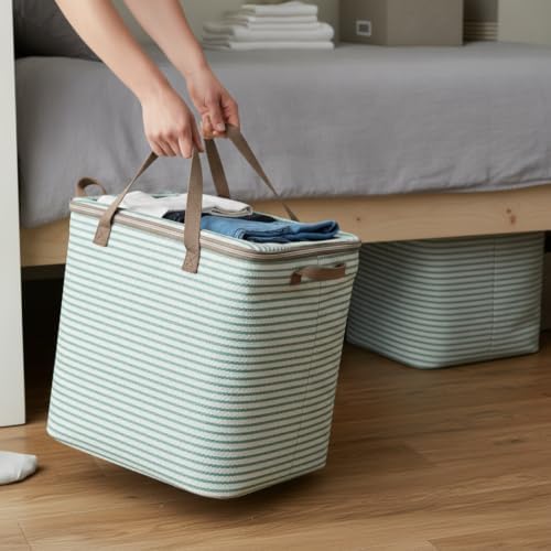 Storage Bag, Clothing Storage, Blue Stripe 110L (2-Pack) - Image 2