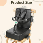 Toddler Booster Seat for Dining Table,Kitchen Chair Booster Cushion | Non-Slip Booster Seat with 5 Piont Harness, PU Waterproof Wipe-Clean Cover, Travel Baby Booster Increasing Cushion - Image 2