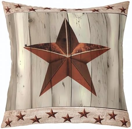 Feelyou Star Pattern Throw Pillow Covers Decorative Soft 16" x 16" Inches - Image 4
