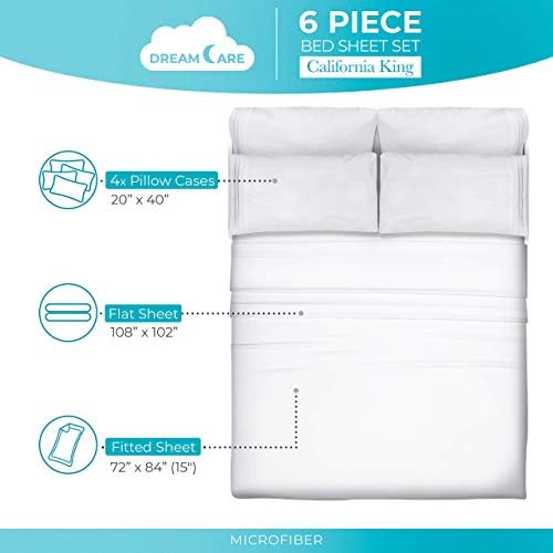 DREAMCARE California King Sheet Sets - 6 pcs Breathable Cooling Sheets - Image 4