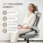FLORICH Large Car Seat Cushion and Lumbar Support Pillow, Ergonomic Memory Foam Driving Seat Cushion for Back & Sciatica Pain Relief, Non-Slip Washable Seat Cushion for Car, Driver, Office-Gray - Image 6