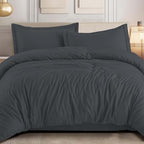 IR Imperial Rooms Bulk (10 Pack) Twin Size Duvet Cover (68 x 90) Inches with 1 Pillow Shams - Wholesale for Hotels, Airbnbs, Guest Bedroom Microfiber Button Closure Duvet Covers Bed Set (Charcoal) by IRImperialRooms