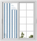 Window Privacy Film Frosted, Blue Striped Static Cling Door Window Covering, Farmhouse Vertical Stripes Geometric UV Blocking Windows Film for Office, Hotel, Bedroom, 29.5 x 78.7 Inches by Unknown