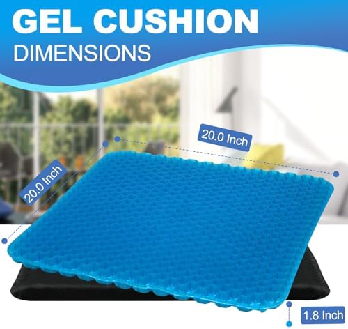 Gel Seat Cushion for Long Sitting - 20" x 20" x 1.8" (Extra Thick＆Soft) - Image 2