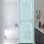 Window Privacy Film Frosted, Mint Green Botanical Reusable Static Cling Window Tints, Vintage Florals Geometric Minimalist Heat Control Windows Films for Offices, Balcony, 29.5 x 118 Inches - Image 3