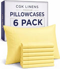 King Standard Pillow Cases - 6 Pack Pillowcase Covers - 20" x 36" (Yellow) by CGKUnlimited