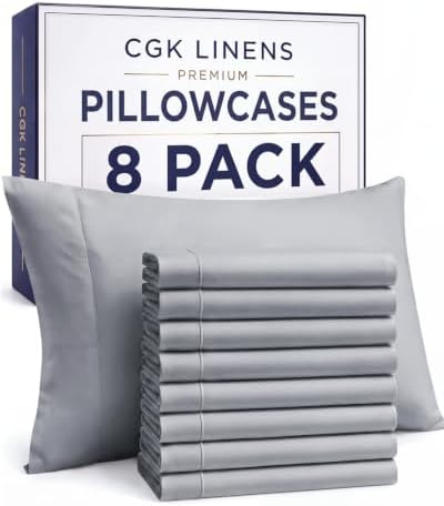 King Pillow Cases - 8 Pack Soft Pillowcase Covers - 20" x 40" (Steel Blue) by CGKUnlimited