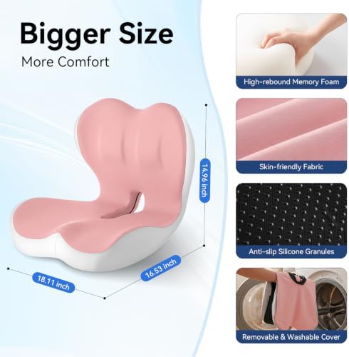 Seat Cushion for Office Chair and Car, Lumbar Support Pillow for Chair - Image 2
