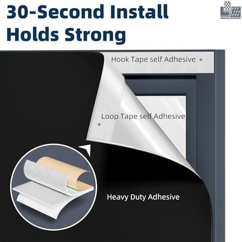 NIGHTON 100% Blackout Window Cover 65" W x 48" L,No Drill Black Out Blinds - Image 3