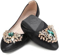 KUNWFNIX Women Ballet Flats Rhinestone Wedding Ballerina Shoes Foldable Sparkly Comfort Slip on Flat Shoes by KUNWFNIX