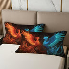 Phoenix Pillow Cases Queen Size Set of 2 - Ice and Fire Pillowcases with Envelope Closure, Fantasy Animal Decorative Pillow Covers for Bed Couch, Soft Breathable Microfiber - Image 3