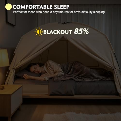 Twin Bed Tent for Kids and Adults, Indoor Blackout Sleeping Play Tents - Image 3