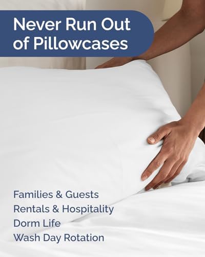 Queen Pillow Cases - 6 Pack Soft Pillowcase Covers - 20" x 30" (White) - Image 5