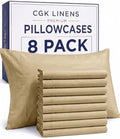 Queen Pillow Cases - 8 Pack Pillowcase Covers - 20" x 30" (Heathered Tan) by CGKUnlimited