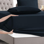 Mocassi Full Size 4-Piece Bed Sheet Set - 1800 Premium Hotel Quality Microfiber 18-24 Inches Extra Deep Pocket Fitted Sheet- Luxury Soft, Breathable, Wrinkle, and Fade Resistant, Black - Image 5