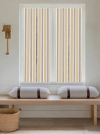 Window Privacy Film Frosted, Beige Striped Reusable Static Cling Window Tints, Modern Farmhouse Vertical Stripes Heat Control Windows Films for Offices, Balcony, 29.5 x 118 Inches - Image 5