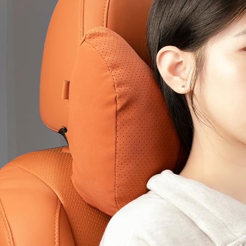 Car Neck Pillow Set for Rivian R1S 2022 2023 2024 2025, Leather Car Headrest Lumbar Support Waist Backrest Head Support Cushion,Black - Image 7