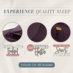 Elegant Comfort 4-Piece Solid Smart Sheet Set-Deep Pocket Fitted Sheet with Side Storage Pockets-Silky Soft 1500 Thread Count Egyptian Quality Microfiber, Wrinkle and Fade Resistant, Queen, Purple - Image 6