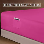 Elegant Comfort 1500 Premium Quality 4-Piece Bed Sheet Set - 18-24 Inch Extra Deep Pocket, Smart Storage Pockets, Wrinkle Free Ultra Soft 4PC Extra Deep Pocket Sheets, Twin/Twin XL, Pink - Image 6