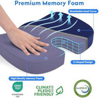 CushZone Memory Foam Seat Cushion for Office Car & Wheelchair, Blue - Image 2