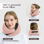 Dream Valley Neck Travel Pillow, Memory Foam,Cooling, Light Pink,L - Image 3