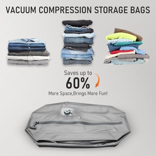 VJI 18L Vacuum Bag for Travel with Built-in Pump, IPX8 Waterproof, Grey - Image 5