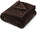 SOCHOW Flannel Fleece Blanket Queen Size, All Season Lightweight Super Soft Cozy Blanket for Bed or Couch, Brown 90inch X90'' by SOCHOW