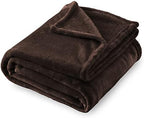 SOCHOW Flannel Fleece Blanket Queen Size, All Season Lightweight Super Soft Cozy Blanket for Bed or Couch, Brown 90inch X90'' by SOCHOW