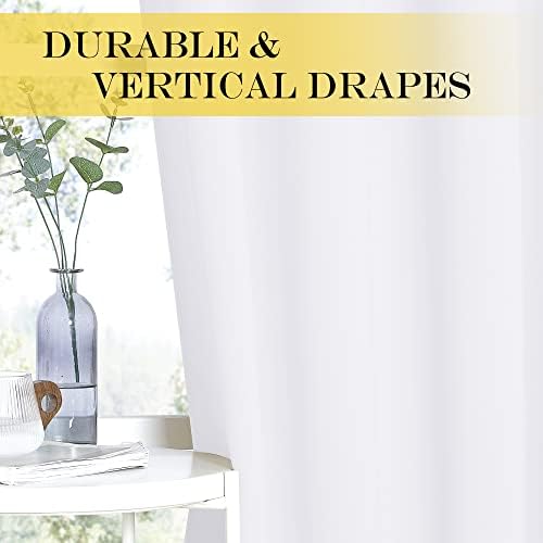 NICETOWN Sliding Door Window Treatment Blackout Patio Door Curtain Panels, Privacy Thermal Drapes for Bedroom Living Room Department with Grommet Top (White, W66 x L110) - Image 4