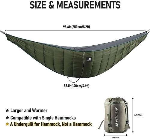 AYAMAYA Single & Double Hammock Underquilt, 4 Season Camping Hammock Quilt - Image 4