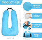 Barydat 2 Pcs Car Travel Pillow for The Back Seat, 28"x 18", Blue, Green - Image 2