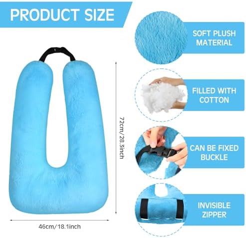 Barydat 2 Pcs Car Travel Pillow for The Back Seat, 28"x 18", Blue, Green - Image 2