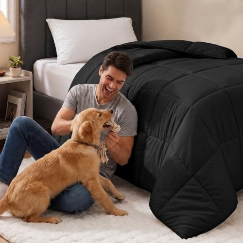 Utopia Bedding Twin Comforter, Duvet Insert, Black, 64 x 88 Inches - Image 6