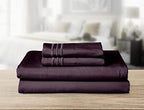 Elegant Comfort 4-Piece Solid Smart Sheet Set-Deep Pocket Fitted Sheet with Side Storage Pockets-Silky Soft 1500 Thread Count Egyptian Quality Microfiber, Wrinkle and Fade Resistant, Queen, Purple - Image 4