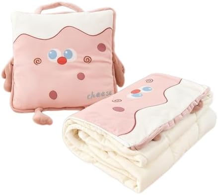 2-in-1 Travel Blanket and Pillow, Soft Airplane Blanket with Pillowcase, Luggage Sleeve and Backpack Clip, Lightweight Cozy Travel Blanket (Pink) by Unknown