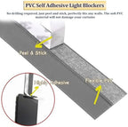 197 inch Light Blocking Strips Interior Doors, Peel & Stick Gray PVC Window Edge Blackout Strips, Light Gap Blockers for Bedroom/Nursery - Image 4