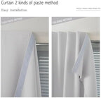 Blackout Curtains for Bedroom Sticky Curtain Blackout Window Cover Self Adhesive Curtains Rod No Drillng, 47" W X 71" L, Light Grey, 2 Panels - Image 7