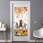 Window Privacy Film Frosted, Thanksgiving Fall Non-Adhesive Static Cling Window Tint, Gnomes Orange Green Pumpkin Leaves Insulated Windows Frosted Films for Living Room, 35.4 x 78.7 Inches - Image 3