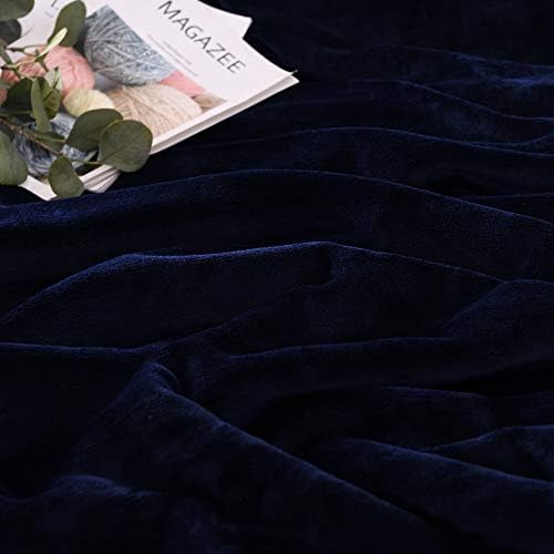 NANPIPER Sherpa Blanket Warm Blankets for Winter Super Soft Fuzzy Flannel Fleece/Wool Like Reversible Velvet Plush Couch Blanket Lightweight(Navy Blue Throw Size 50"x60") - Image 6